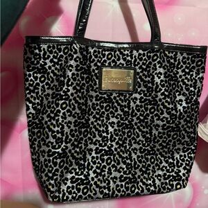 Betsey Johnson Leopard Print Tote with Black and Gold Accents